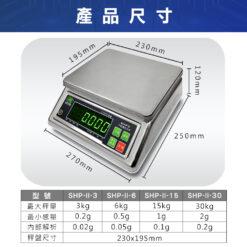 SHP-II不鏽鋼防水電子秤尺寸
