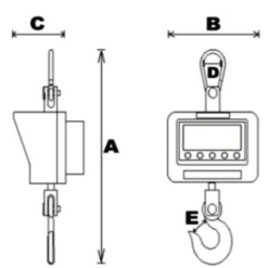 AHT-Q小型電子吊秤 5 AHT-Q電子吊秤尺寸