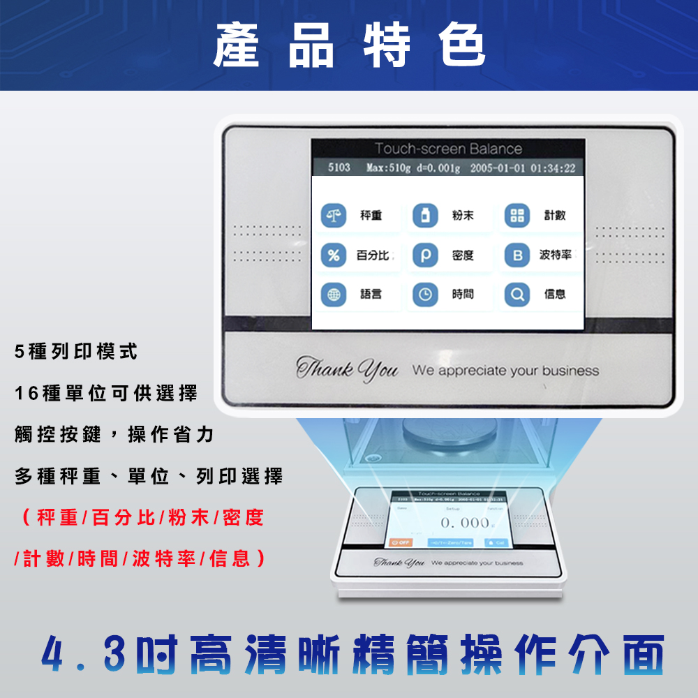 ATS觸控式精密電子天平 4 ATS 觸控精密天平視窗-產品特色