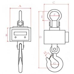 HT大秤量電子吊秤 4 大秤量電子吊秤尺寸