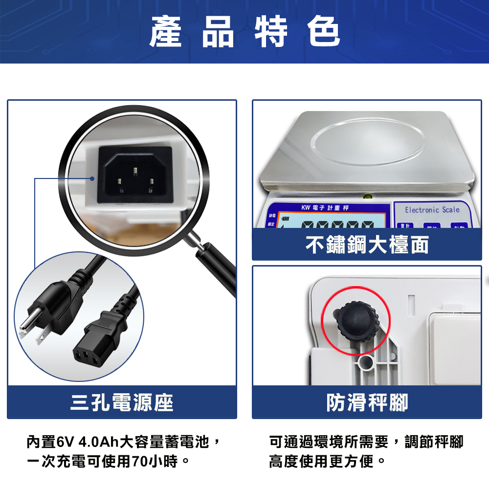 KW計重電子秤 4 KW計重電子秤特色