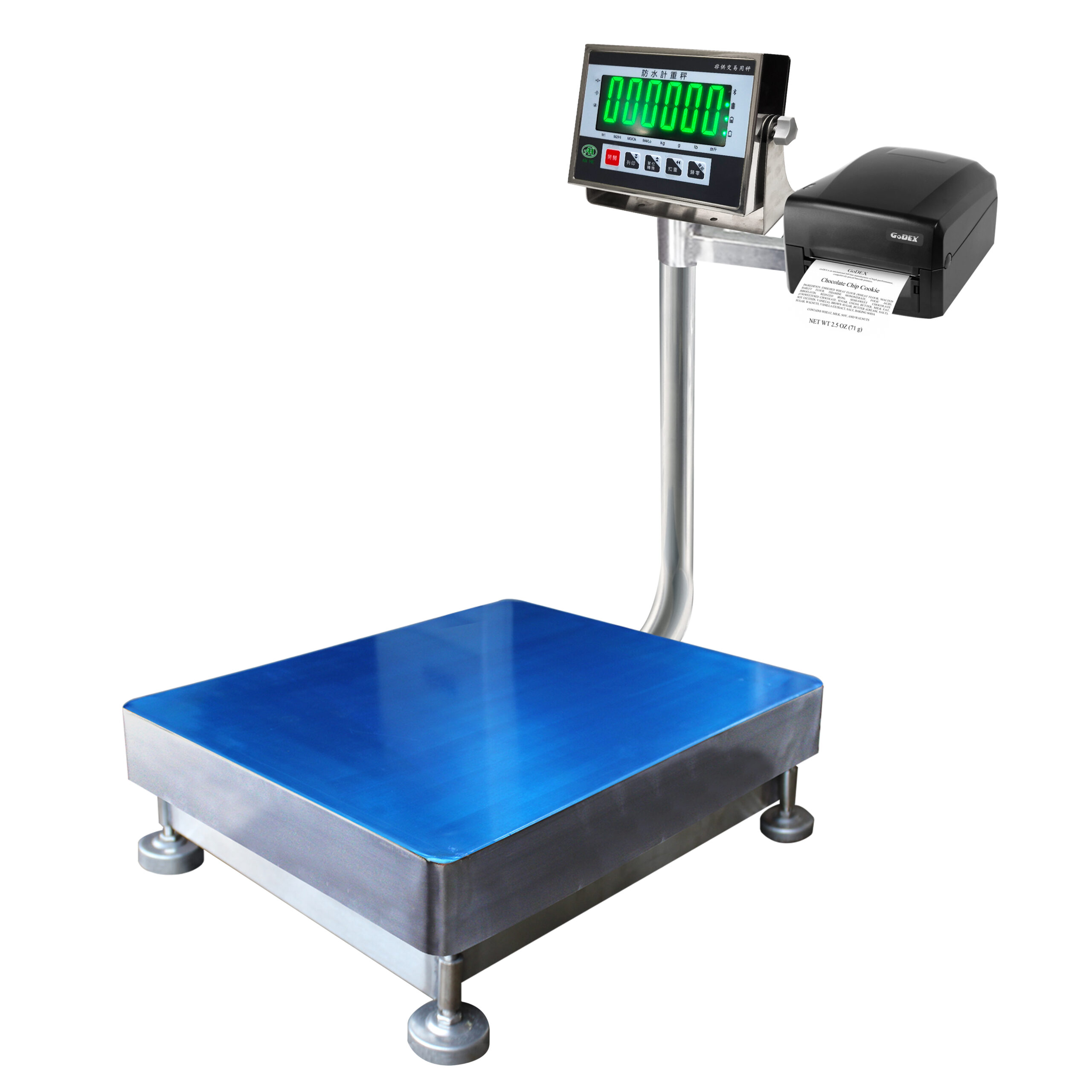 落地型不鏽鋼標籤計重台秤 1 FSW不鏽鋼標籤計重台秤-側面