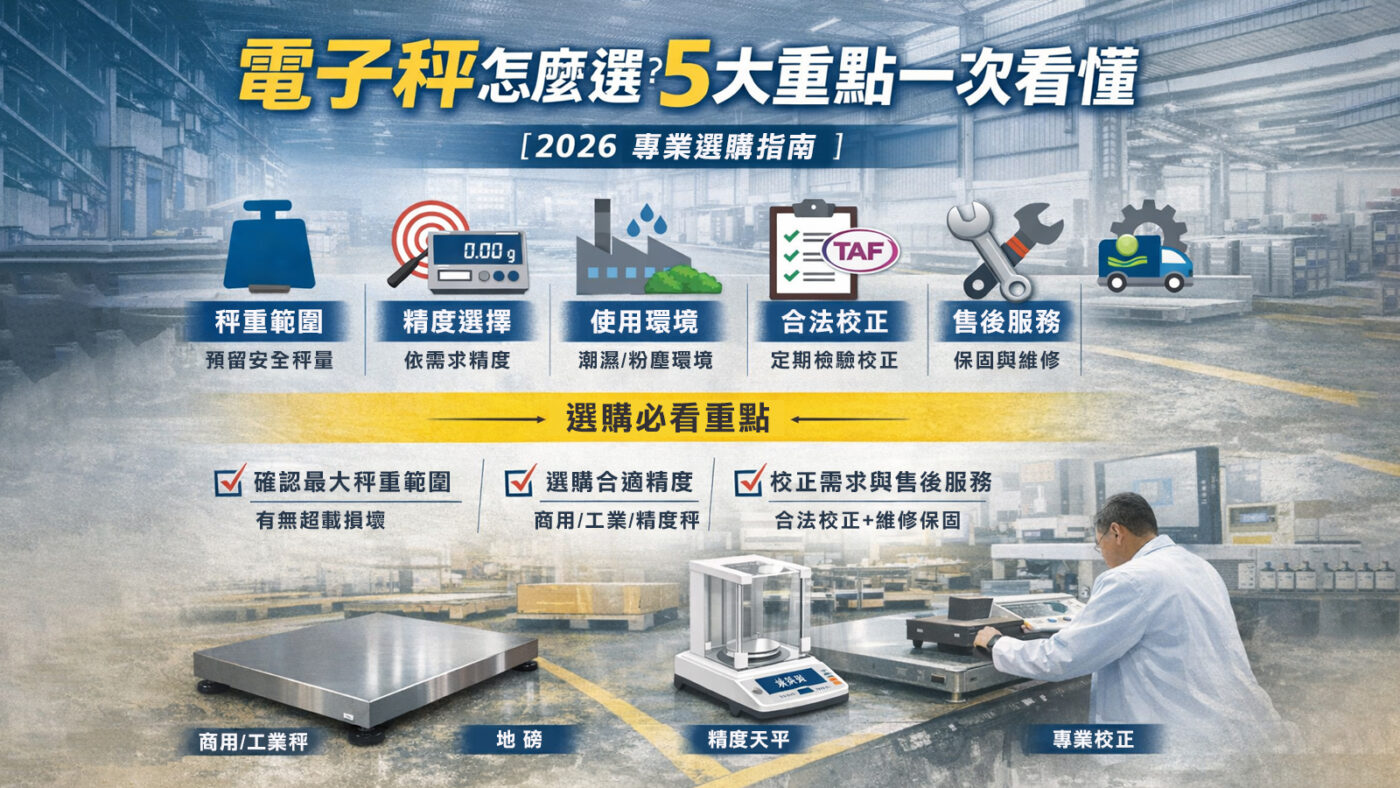 電子秤怎麼選?5大重點一次看懂【2026 專業選購指南】 1 電子秤怎麼選 5大重點一次看懂