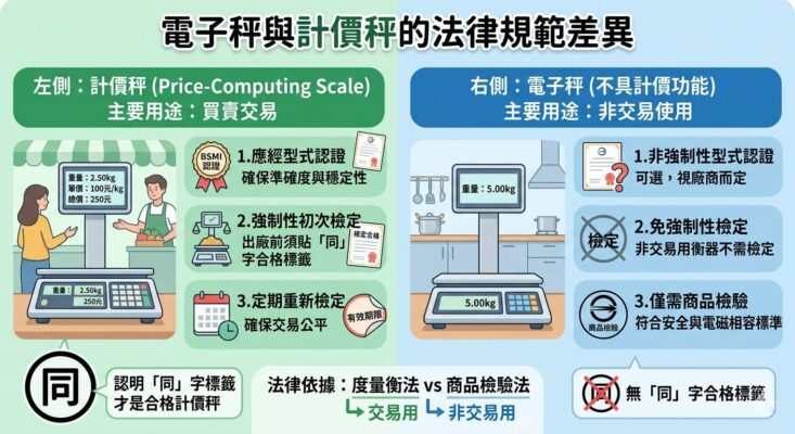 電子秤與計價秤的法律規範差異｜商用必看，避免違規受罰(摘要圖)